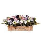 ローズ　薔薇　フェンス式アートフラワー　フラワーアレンジメント　造花　フェイクグリーン　人工観葉植物　飾り付け　装飾品　置物　雑貨　インテリア　可愛い　オシャレ　ひまわり　菊　セット　花器付き