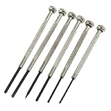 uxcell　超精密ドライバーセット　スクリュードライバーセット　ドライバー　4スロット付きヘッド　メタル　6本組