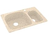Swanstone KSLS-3322-040 33-Inch by 22-Inch Large/Small Double Bowl Kitchen Sink, Bermuda Sand Finish