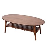 ウォールナットオーバルテーブル,折りたたみテーブル 幅100×奥行50×高さ36(cm) TAT-0017BR