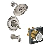 デルタDelta ktsdvi-t17455h2o-ss Victorianタブ/シャワーキットpressure-balance dual-functionカートリッジ、ブリリアンスステンレスブリリア