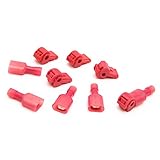 Suyepセルフストリップ電気タップワイヤスペードコネクタ22-​​16ゲージクイックスプライスワイヤターミナルと完全に絶縁されたオスのバットターミナルクリンプレッドMDFN1.25-250 (100