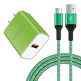 急速充電器 type-c Android充電器 qc3.0充電器 18W/3A スマホ充電器 Type-C 急速充電 USB-Cケーブル 1.83m/1本 QC3.0アダプター アンドロイド充電器 タイプCコード 携帯急速充電器 Galaxy急速充電器 USB充電器 type c acアダプター タイプC電源コード USBコンセント 急速充電 USB電源アダプタ Aquos zero6 R6 sense6,Galaxy F52,Note 20 20Ultra 10 9,S22 S21 FE S20 S10 Plus,A20s A42 A50s A51 A52 A70s A71 A80 A90,Z Flip3 Z Fold3,Moto G8 Z5 Z4 Z3 Play Z2 Z Force,LG G5 G6(グリーン)
