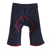 (靴下屋)kutsushitaya ◆人気◆ベビーモンキーパンツデニムタイプ80cm インディゴ+アカ