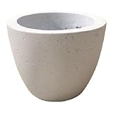 軽量コンクリート製植木鉢 フォリオ エッグ ホワイト 18cm 【2個入り】