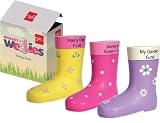 " My Garden Fund "パープルWelly Boot樹脂お金ボックスバンクウェリントン