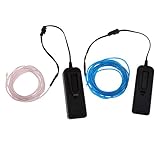 Baoblade Baoblaze ELワイヤー　ネオン　LEDライト　コントローラー付　ステージ　バー　パーティー 車 　装飾　5m　青 緑 白 黄　2点セット　 - 青＋白