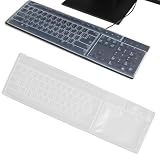 CHENLONB シリコンキーボード防塵カバー デスクトップ 高い透明度 極薄 防水防塵 耐磨 静音 パソコンキーボードプロテクター 多機種汎用 445x140mm対応