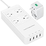 Travel Power Strip, ORIA Charging Station & Travel Adapter with USB, Include a 3 in 1 Interchangeabl