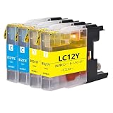 LC12Cシアン LC12Yイエロー各2本計4本Brother用互換インクカートリッジブラザープリンター対応汎用インクタンク 対応機種: MFC-J6710 J5910 J6510 J960 J955 J860 J825 J810 J710 J705 DCP-J940 J925 J840 J740 J725 J540 J525等
