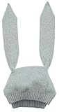 C-Princess子供帽子 ベビー帽子 ニット帽 キャップ うさぎモチーフ 幼児 キッズ ガールズ 女の子用 かわいい 秋冬 防寒 お出かけ グレー
