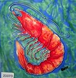 Shrimp装飾セラミック壁アートタイル8 x 10