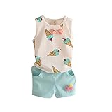 Là vestmon　可愛いベビー服 新生児 キッズ 子供服　綿シャツ＋半パンツ 通気性いい 柔らかい　発汗性いい 生産祝い 敏感肌 春夏