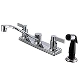Kingston Brass FB2122NDL 7-11/16-Inch in Spout Reach NuvoFusion 8-Inch Centerset Kitchen Faucet with