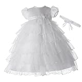 Lauren Madison baby girl洗礼式洗礼マルチTiered Gown With Satin Bodice カラー: ホワイト