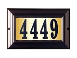 Qualarc Edgewood Large LightedアドレスPlaque with 4インチブラック樹脂Numbers Edgewood Large Lighted LTL-1301-AC-P