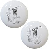 2セットヴィンテージゴルフGolfingセラミックキャビネット引き出しノブ