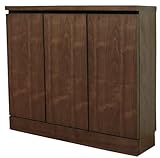 ライフスタイリングショップ キャビネット 木製 窓下収納 幅90.5×奥行20cm ウォールナット 薄型 DL-155