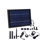 ノーブランド品5W LEDとバッテリーを付けるソーラー水中ポンプ プチ噴水 噴水の最大高さ45cmまで　遠心ポンプ 静音 ブラシレスモーター 池ポンプ