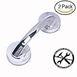 吸盤 ドアハンドル 手すり 工事不要 強力吸盤 取り外し簡単 195mm 銀 2個セット