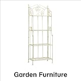 4段式ラック 折りたたみ式 アンティーク調のデザイン ガーデンファニチャーなどに