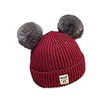 mioim 毛糸球 ニット帽 赤ちゃん 子供 暖かい帽子 ニット帽 キャップ 柔らか 男の子 女の子 かわいい 旅行用 スキー アウトドア 新生児 ボンボン 韓版