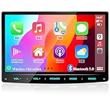 PORMIDO ディスプレイオーディオ 10.1インチ 2din 大画面の高精細QLED液晶パネル採用【Carplay Android Auto/ミラーリング ワイヤレス/有線接続対応】YouTube地図ナビなどのアプリ対応 カーオーディオ WiFi/Bluetooth音樂・通話/USB/RCA/日本FMラジオ機能搭載 ステアリング/バックカメラ連動 技適取得済み品【PRA102】