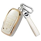 アルファード30系 キーケース 適合トヨタ アルファード ヴェルファイア30系 後期 前期 キーカバー キーホルダー 6ボタン (ホワイト)