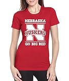 女性用ネブラスカCornhuskers「ネブラスカHuskers Go Bigレッド" Teeシャツ レッド