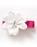 Bijoux & Bee(ビジュー&ビー) サテンリボン花のヘアクリップ<日本製> ホワイト