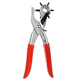 Demiawaking　穴あけパンチ 　ベルト　サイズ調節　丸穴6サイズ　回転式　レザーパンチ