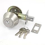 uxcell デッドボルト単筒ドアロック　、ブロンズトーン　オフィスのドア　安全ロック