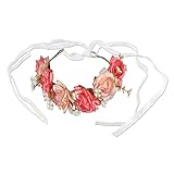 Beistleレディースローズ花柄クラウンLuauコスチュームティアラヘッドバンド、1つサイズ調整可能 Adjustable 60855-P