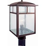 Forte Lighting 1317-01-41 Transitional 1-Light Exterior Post Mount, Rustic Sienna Finish with Clear 