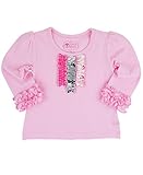 RuffleButts【ラッフルバッツ】 ピンクフリル長袖Tシャツ