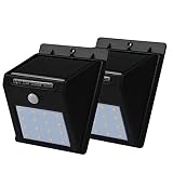 TaoTech 16LED センサーライト ソーラーライト 外灯 ガーデンライト 防水 夜間自動点灯 防犯ライトー ((2点セット)16LED暖色, ブラック)