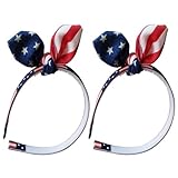 LUoem 6個アメリカ国旗ヘアバンドキッズ赤ちゃん女の子蝶結びヘアフープClasp for独立記念日7月4日国立日(ブルー)