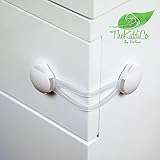 TheKiddiCo Child Safety Latches - Cabinet lock - Safe & Secure, Clear Adhesive Child Proof Locks, Ki