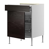IKEA(イケア) FAKTUM ネクスス ブラウンブラック 60 cm 89838331 ベースキャビネット ワイヤーバスケット/ 引き出し/扉 付、ネクスス ブラウンブラック