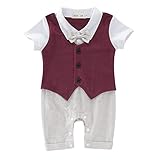 Zhhlaixing 高品質の Cute Baby Boy Cotton Gentleman Romper Fashion Summer Short Sleeve Jumpsuit