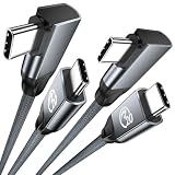 UseBean USB Type Cケーブル 4.5M (2本セット), L字型 USB C 3.2 Gen 2X2 20Gbpsデータ転送PD対応100W超急速充電 Type Cケーブル,4K/60Hz映像出力 タイプc充電ケーブル MacBook Pro,iPad Pro, Galaxy S24 S23,Matebook, Pixel等USB-C機種対応