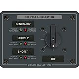 Blue Sea 8366 ACロータリースイッチパネル30アンペア3位置+オフ、2ポール