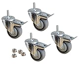 POWERTEC 17201 3" TPR Swivel Dual Lock Caster Kit (4 Pack) [並行輸入品]