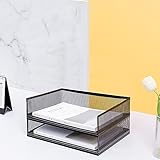 A3 卓上収納ラック メッシュ 金属 書類トレー メタル 横型 縦型 レターケースa3書類トレー ファイルラック3段/4段/5/段6段 書類棚 新聞/雑誌/A4ファイル/フォルダー/書類入れ 机上用品 整理 大容量 オフィス 寝室 リビング収納 (A3横型レターケース2個,ブラック)