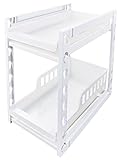 天馬 ファビエ スライド式2段ラック 250浅深 ホワイト 8105