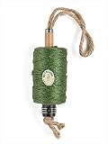 Nutscene Single Hanging Salvaged Mill Bobbin with Spool of Twine SHB Green