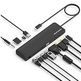 WAVLINK12-in1 Type-C ミニドッキングステーション PD充電(100W) USB3.0多機能変換アダプターHDMIアダプター4K出力 DPまたはHDMI4K @ 30Hz 三つ画面拡張可能