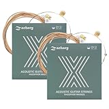 Zachary アコースティックギター弦 2セットパック 防錆コーティング 6弦セット 予備1E弦付き フォークギター弦 長寿命 初心者向け