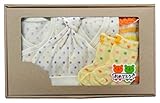 村信 新生児衣料 ギフトボックス 短肌着&コンビ肌着&帽子&レッグウォーマー&ソックス クリーム GB-SF1501-5