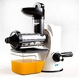 EC Hometec ハンドジューサー 手動ジューサー 絞り器 フルーツ しぼり スロージューサー 家庭用 ホワイト